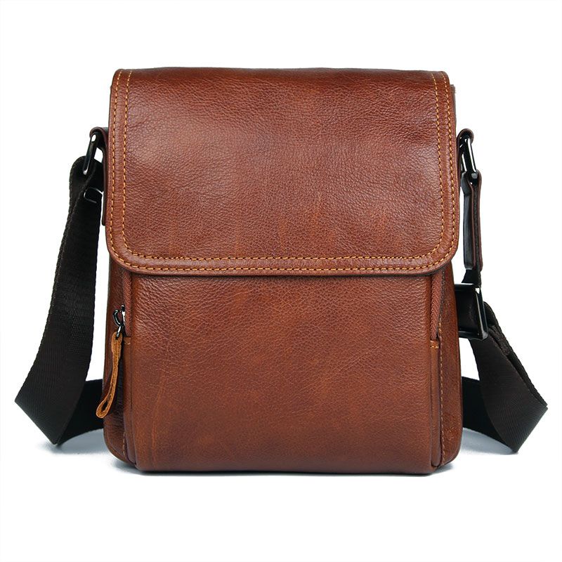 1033X Good Quality Cow Leather Brown Red Cross Body Bag for Men Sling